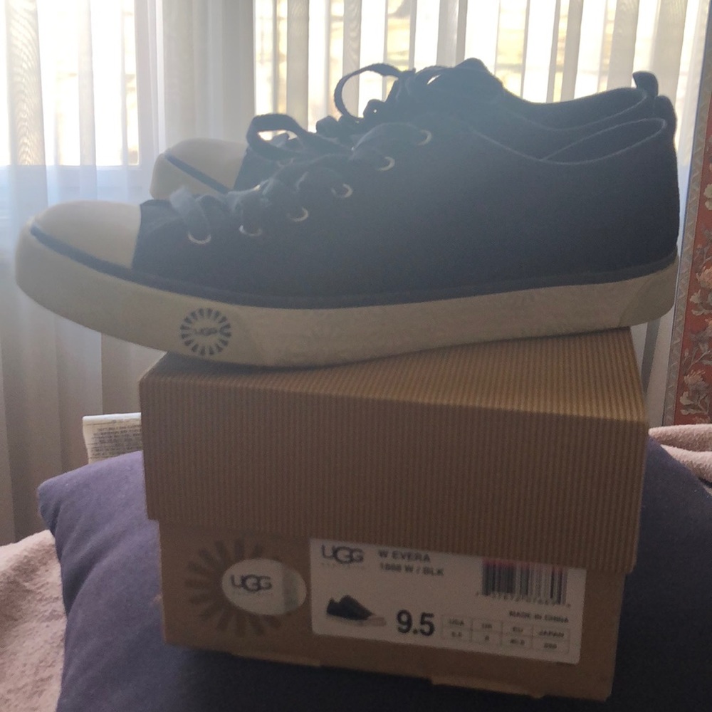 Black suede UGG tennis shoes